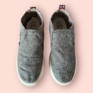 Women's Hey Dude Peyton Linen Comfort Shoes Size 8 Gray Black